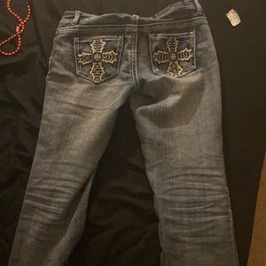 Low rise flare jeans cute cross size m